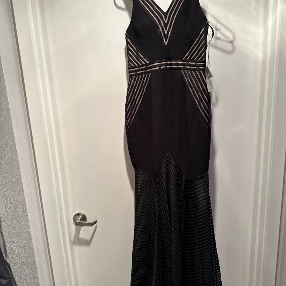 Black Embellished Backless Maxi Dress